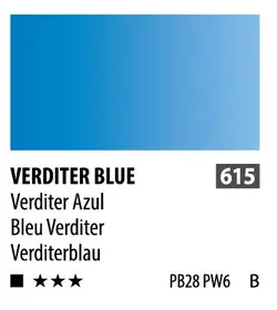 آبرنگ فوق آرتیست شین هان PWC سری B رنگ (verditer blue615)