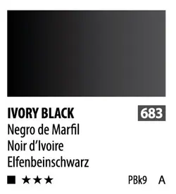 آبرنگ فوق آرتیست شین هان PWC سری A رنگ (IVORY BLACK 683)