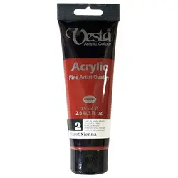 رنگ اکریلیک وستا حنایی سوخته (قهوه ای) مدل ۲ Burnt Sienna