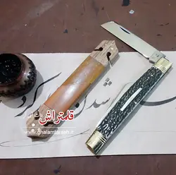 چاقوی قلمتراش خوشنویسی دوتیغه خیزران تراش