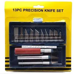 کاتر قلمی حرفه ای با تیغ جراحی (مجموعه 13 عددی)