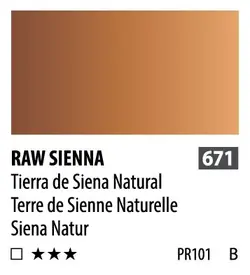 آبرنگ فوق آرتیست شین هان PWC سری B رنگ (Raw SIENNA 671)