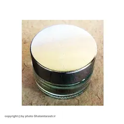 دوات خوشنویسی شیشه ای شفاف با درب نقره ای متوسط