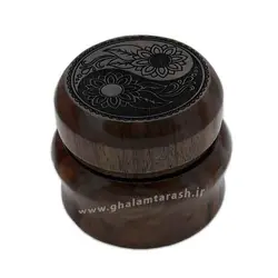 دوات چوب گردو خوشنویسی طرح بته سرکج (گل آفتابگردان)