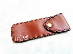 کیف قلمتراش چرمی با درب دکمه دار
