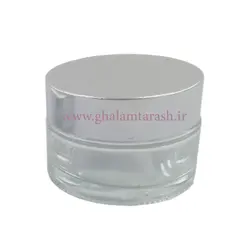 دوات خوشنویسی کریستالی شفاف درب نقره ای سایز بزرگ