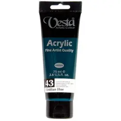رنگ اکریلیک وستا سبزآبی مدل ۴۳ حجم ۷۵ میلی لیتر Viridian Hue
