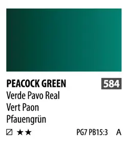 آبرنگ فوق آرتیست شین هان PWC سریA رنگ (584peacock green)