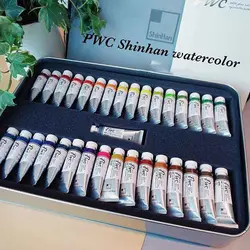آبرنگ فوق آرتیست PWC شین هان ۳۳ رنگ جعبه فلزی