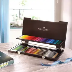 مداد رنگی پلی کروم 120 رنگ جعبه چوبی