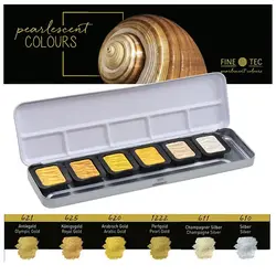 آبرنگ متالیک حرفه ای Finetec ست 6 رنگ (ساخت آلمان)