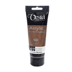 رنگ اکریلیک وستا کد fuscous brown 67 حجم 75 میل