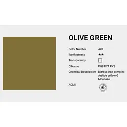 آبرنگ حرفه ای شین هان olive green 420 (حجم 7.5 میل)