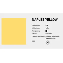 آبرنگ حرفه ای شین هان naples yellow 434 (حجم 7.5 میل)