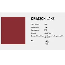 آبرنگ حرفه ای شین هان crimson lake 421 (حجم 7.5 میل)