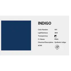 آبرنگ حرفه ای شین هان indigo 441 (حجم 7.5 میل)