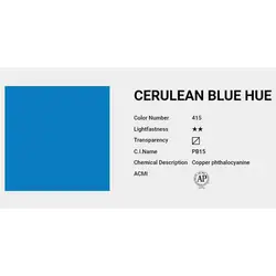 آبرنگ حرفه ای شین هان cerulean blue hue 415 (حجم 7.5 میل)