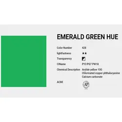 آبرنگ حرفه ای شین هان emerald green hue 428 (حجم 7.5 میل)
