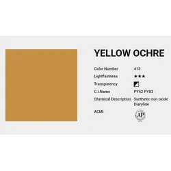آبرنگ حرفه ای شین هان yellow ochre 413 (حجم 7.5 میل)