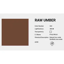 آبرنگ حرفه ای شین هان raw umber 423 (حجم 7.5 میل)