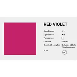 آبرنگ حرفه ای شین هان red violet 419 (حجم 7.5 میل)