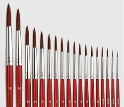 قلم مو افشان گرد شماره 5 (دسته قرمز)