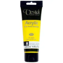 رنگ اکریلیک وستا زرد مدل ۸ Cadmium Yellow Pale Hue