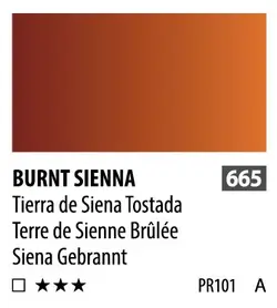 آبرنگ فوق آرتیست شین هان PWC سری A رنگ (Burnt Sienna 665)