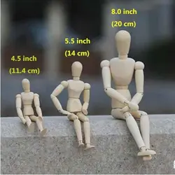 آدمک چوبی طراحی سایز 20 سانتیمتر (wooden manikin)