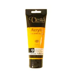 رنگ اکریلیک وستا زرد مدل ۹ Cadmium Yellow Hue حجم ۷۵ میلی لیتر