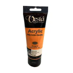 رنگ اکریلیک وستا کد pearl orange 56 حجم 75 میل