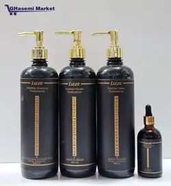 پک کامل کراتین لیز LIzze برزیل درحجم 2800میلی لیتر شامپو پروتئین + کراتین+ماسک+روغن آرگان