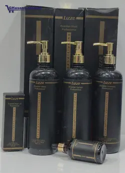 پک کامل کراتین لیز LIzze برزیل درحجم 2800میلی لیتر شامپو پروتئین + کراتین+ماسک+روغن آرگان