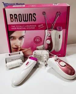 پک اپیلاتور و موکن نخی براونس دوکاره شارژی هدیه عروس مدل:BS-356
