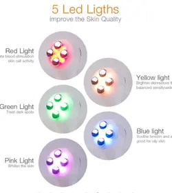 دستگاه زیبایی سفت کننده پوست RF ، 5 در 1 LED فوتون صورت با فرکانس رادیویی صورت جوان سازی پوست EMS مزوتراپی برای سفت شدن درمان زیبایی لیفت صورت - قاسمی مارکت