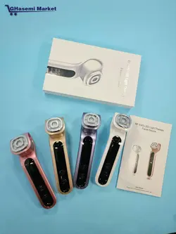 ماساژور کره ای EMS ار اف با عملکرد ماسک نور درمانی 7 رنگ LED