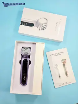 ماساژور کره ای EMS ار اف با عملکرد ماسک نور درمانی 7 رنگ LED