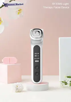 ماساژور کره ای EMS ار اف با عملکرد ماسک نور درمانی 7 رنگ LED
