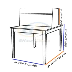 میز مطالعه مانع دار دو نفره - قصرچوب