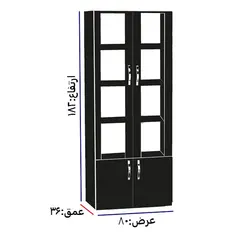 قفسه کتابخانه کد k-2002 - کتابخانه ی شیشه ای| فروشگاه قصرچوب