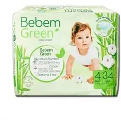 پوشک ببم سبز سایز 4 بسته 34 عددی