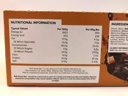 شکلات پروتئین بار پی اچ دی مدل اسمارت کاراملی 64 گرمی بسته 12 عددی