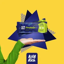 شکلات پروتئین بار کیتاریچ بادام زمینی با روکش شکلات تلخ 45 گرمی