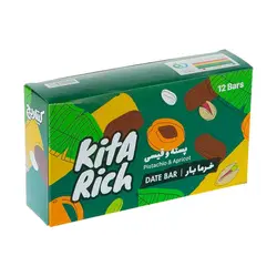 پکیج خرما بار پسته و قیسی کیتاریچ 25 گرمی بسته 12 عددی