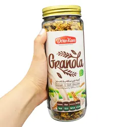 گرانولا شیشه ای درین کام طعم نسکافه و شکلات تلخ 380 گرمی