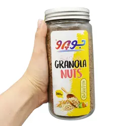 گرانولا شیشه ای جو پرو طعم مخلوط جو دو سرپرک و مغز دانه های خوراکی 380 گرمی