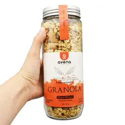 گرانولا شیشه ای اونا طعم شکلات و بیسکوییت 380 گرمی بدون گلوتن