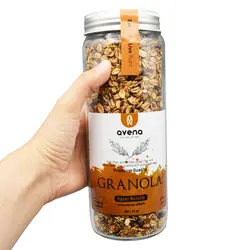 گرانولا شیشه ای اونا طعم نوتلا و فندوق 380 گرمی بدون گلوتن