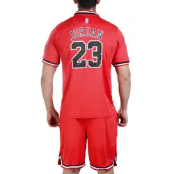 ست تیشرت و شلوارک بیسبالی مردانه شیکاگو بولز مدل Dri Fit-2B1856 قرمز
