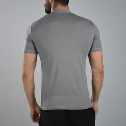 تیشرت نیم زیپ ورزشی مردانه نایک مدل VHD-DRI FIT-3C292 طوسی روشن